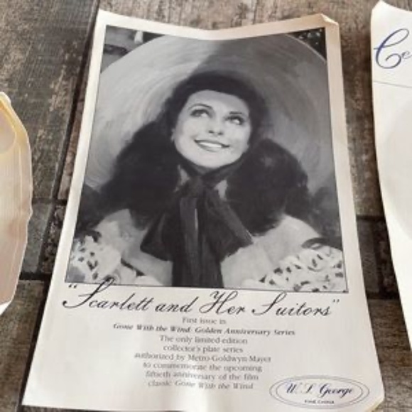 Scarlett and Her Suitors Plate w certificate​ - Picture 6 of 14